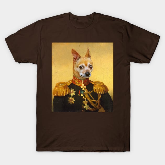 Chiuahuah Military Portrait T-Shirt by UselessRob